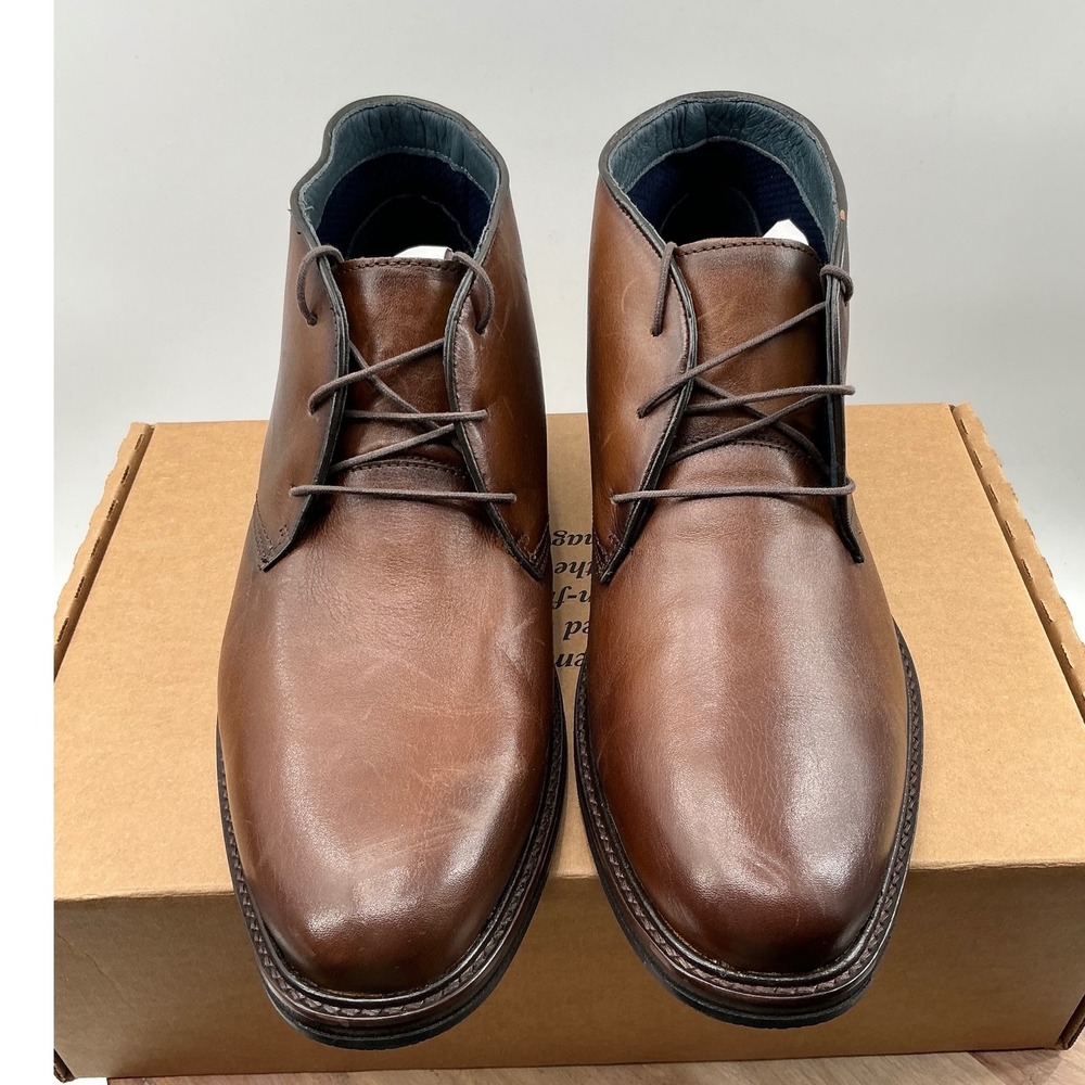 Johnston & Murphy Brown Leather Chukka Boots Brogue Detail Lace Up Ankle Boots13